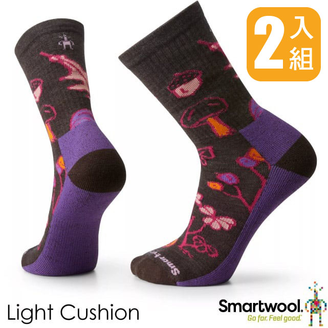 【SmartWool】美麗諾羊毛 機能戶外全輕量減震日著中長襪.彈性排汗運動襪(2雙入)SW001891-207 栗子棕✿30E010